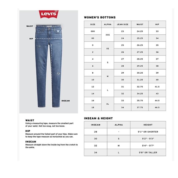 Women's Skinny Jeans Levi's Embroidered Mid Rise size 34 NEW - Picture 7 of 7